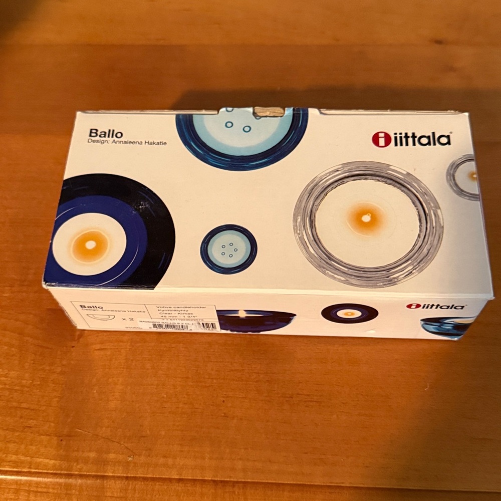 iittala Ballo Glass Holder in Clear.  NEW IN BOX